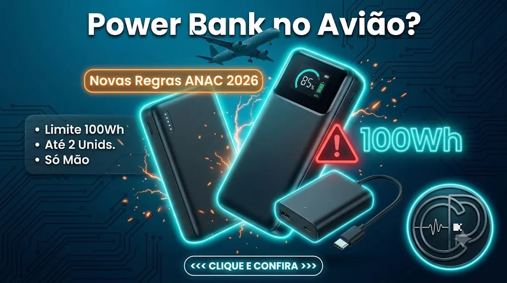 Power Bank no Avião: Não Seja Barrado no Raio-X — Regras ANAC 2026