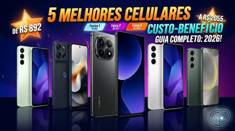 5 MELHORES SMARTPHONES CUSTO-BENEFÍCIO 2026 — GUIA POR FAIXAS DE PREÇO